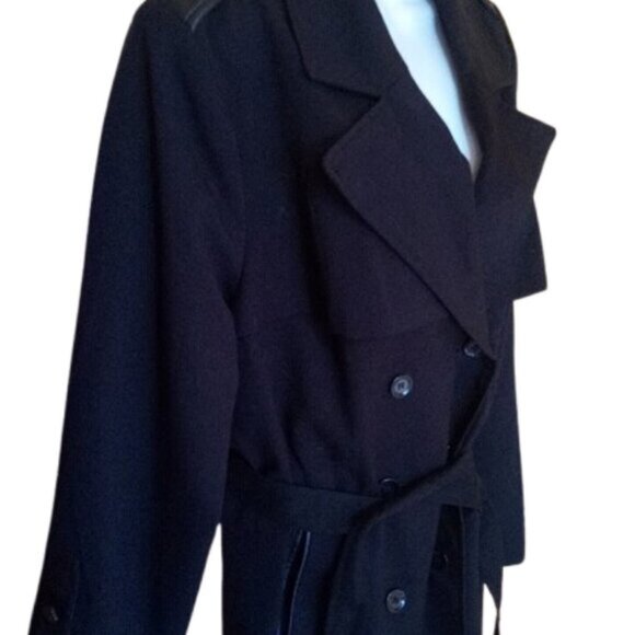 Short Black Trench coat Size 12 - Picture 3 of 7